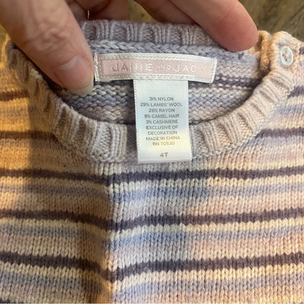 Janie and Jack Purple Striped Sweater Dress – Toddler Size‎ 4